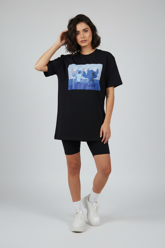 Camiseta Oversized Estampada Long
